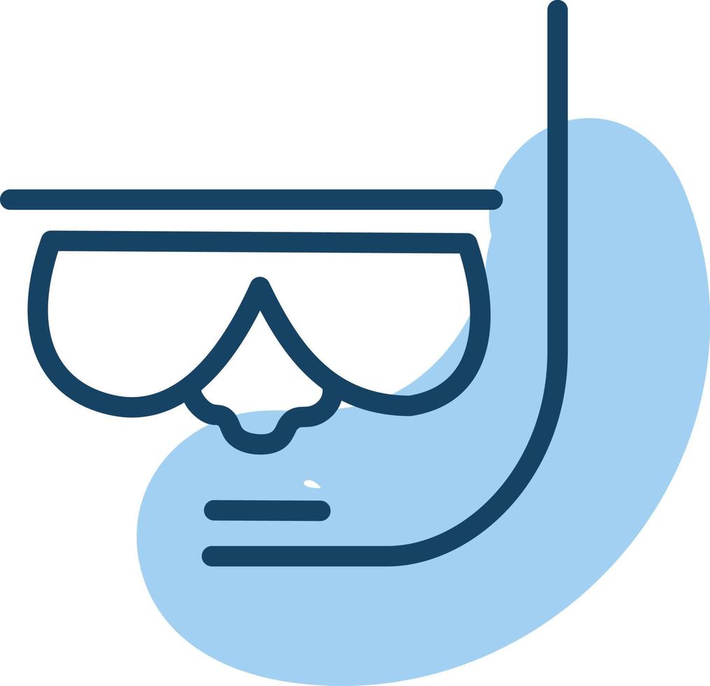 Swimming snorkle, illustration, vector on a white background.