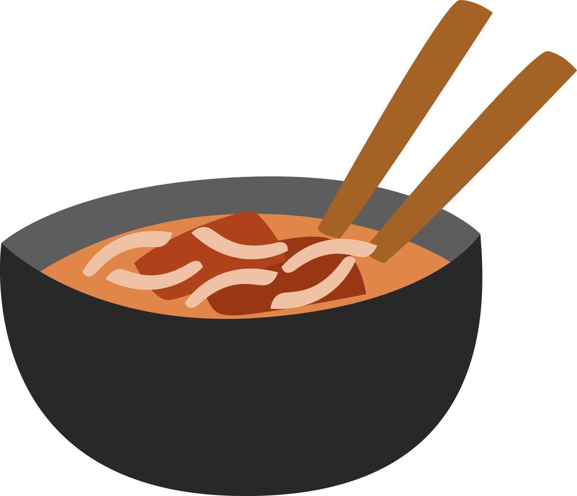 Asian food pho, illustration, vector on a white background.