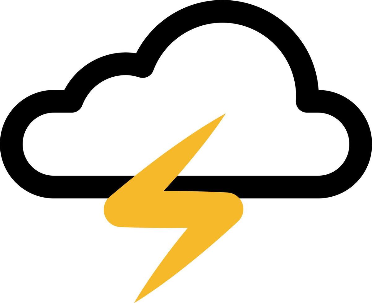 Weather thunderstorm, illustration, vector on a white background.