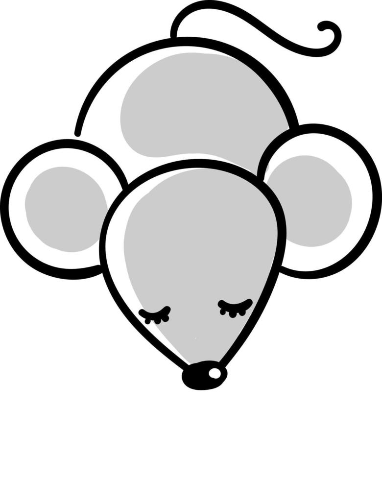 Sleeping mouse, illustration, vector on white background