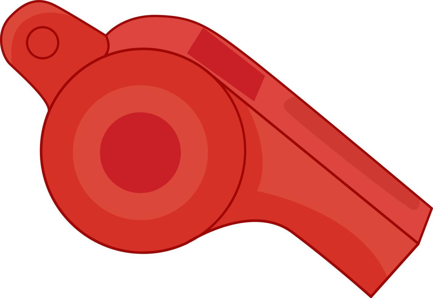 Red whistles ,illustration, vector on white background.