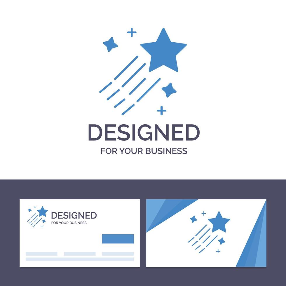 Creative Business Card and Logo template Asteroid Comet Space Star Vector Illustration