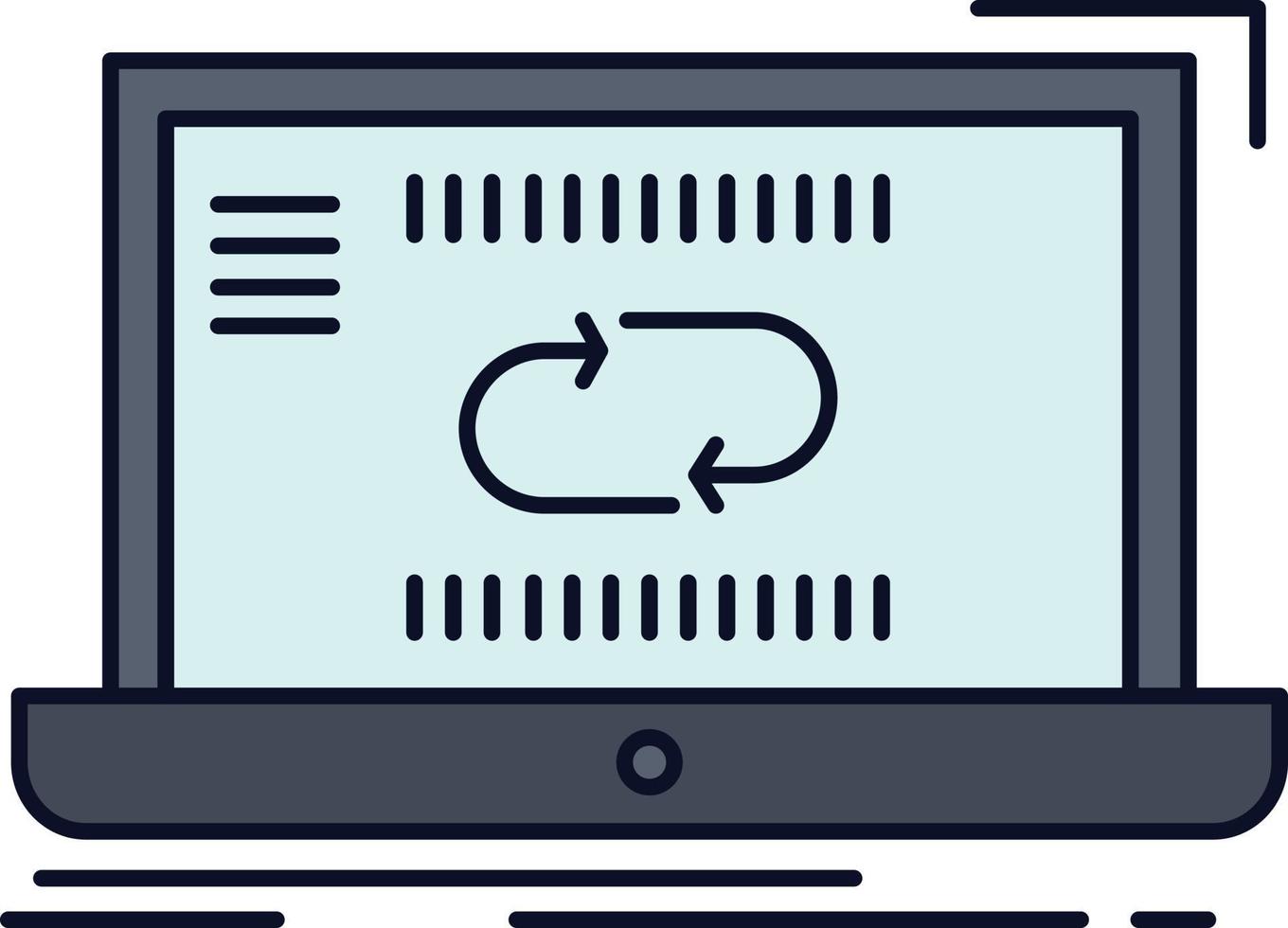 Communication connection link sync synchronization Flat Color Icon Vector