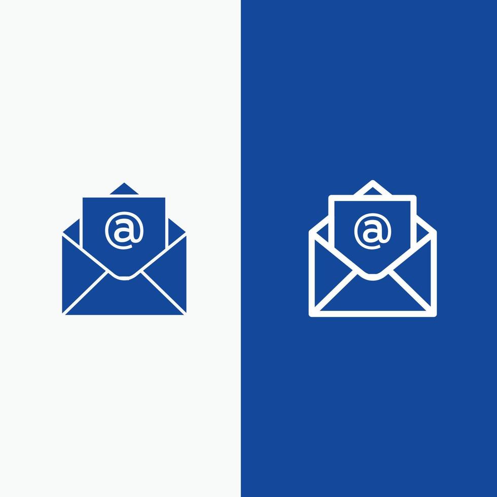 Email Mail Open Line and Glyph Solid icon Blue banner Line and Glyph Solid icon Blue banner vector