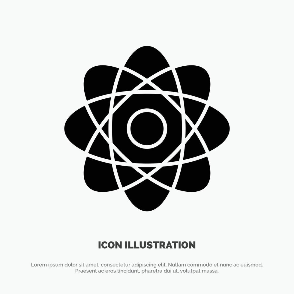 Atom Biochemistry Chemistry Laboratory solid Glyph Icon vector