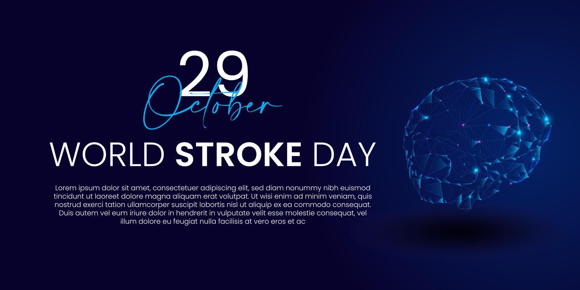 World Stroke day is observed every year on October 29. Health care awareness campaign. Vector Illustration.