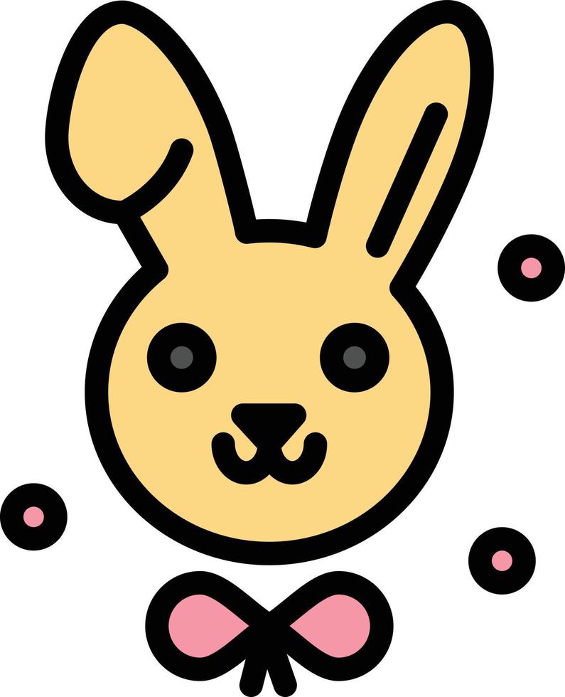 Bunny Easter Rabbit  Flat Color Icon Vector icon banner Template