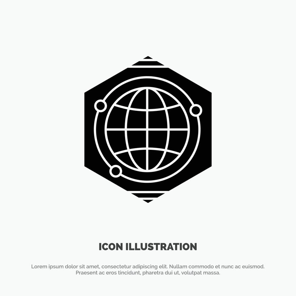 Globe Polygon Space Idea solid Glyph Icon vector