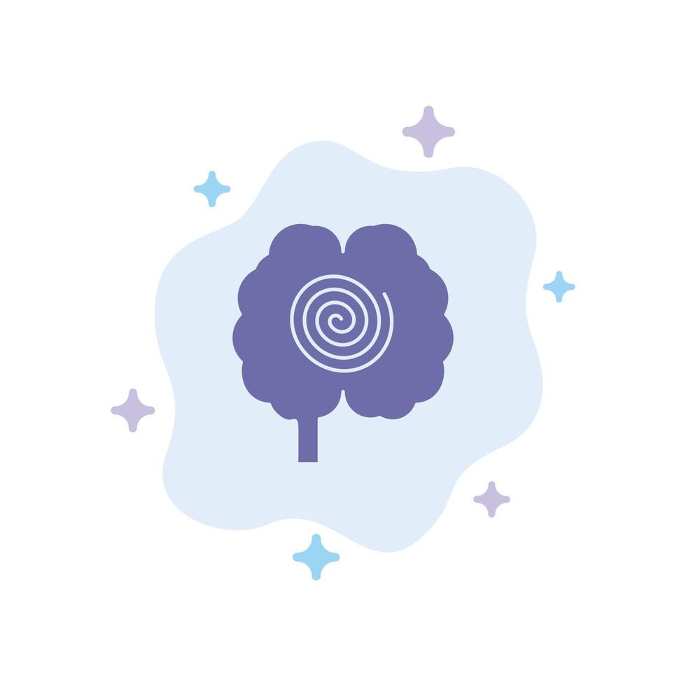 Brain Head Hypnosis Psychology Blue Icon on Abstract Cloud Background vector
