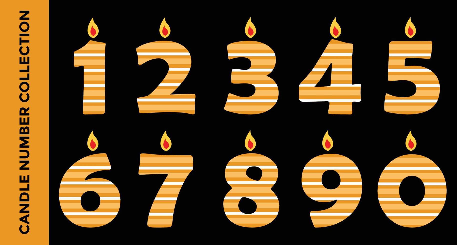 number candle birthday collection vector