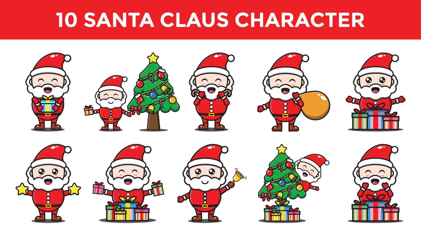 santa claus illustration celebrating christmas vector