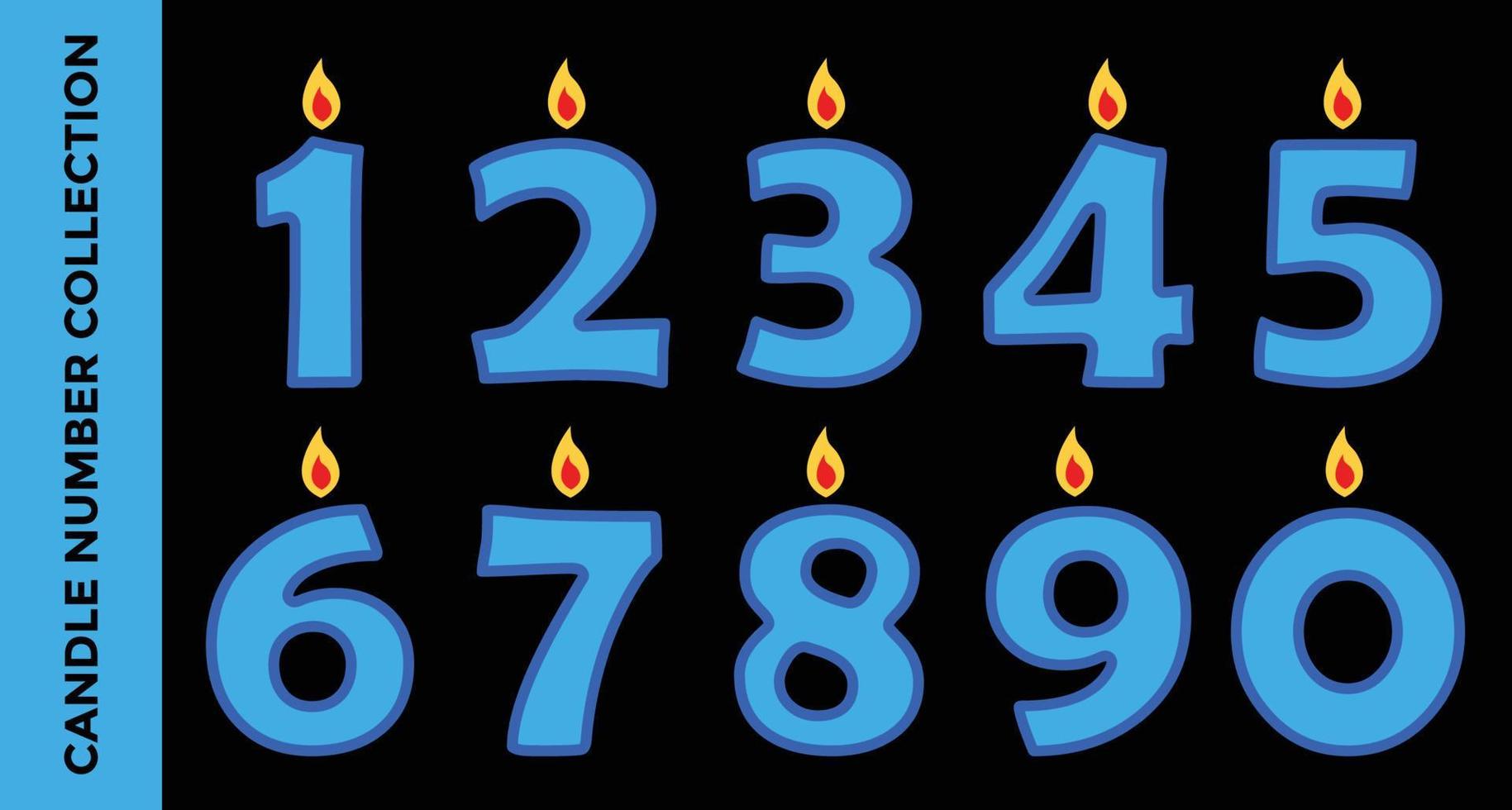 number candle birthday collection vector