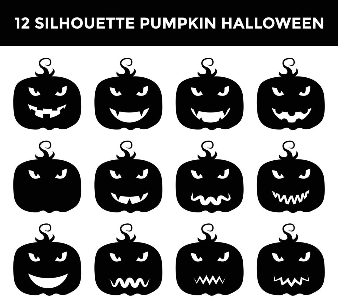 pumpkin halloween silhouette element design vector