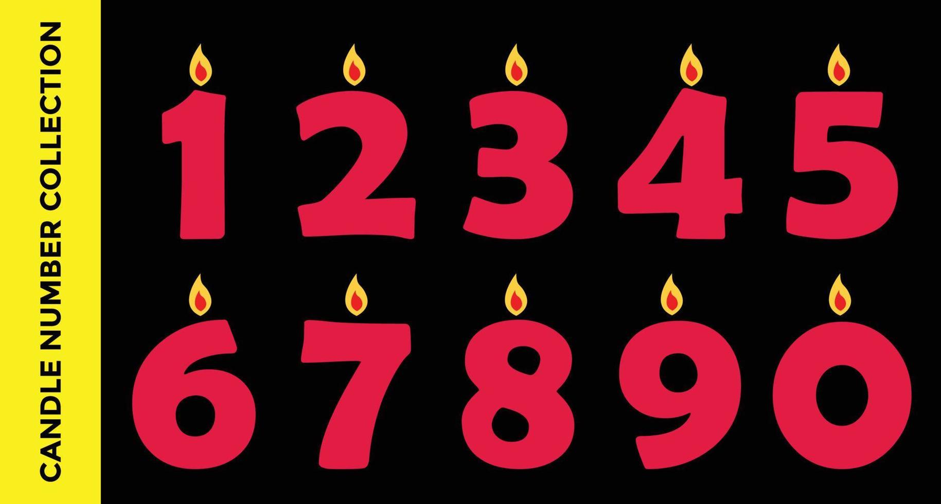 number candle birthday collection vector