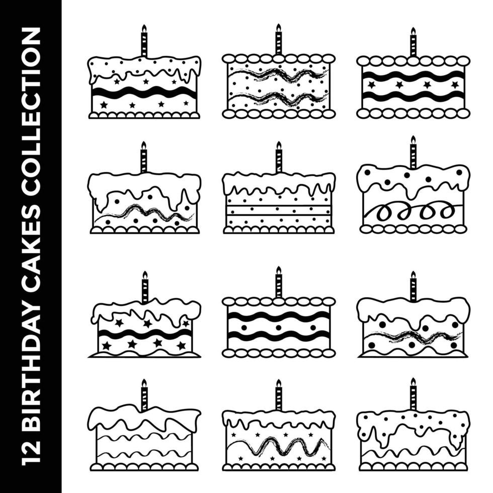 birthday cake decoration element illustration vector