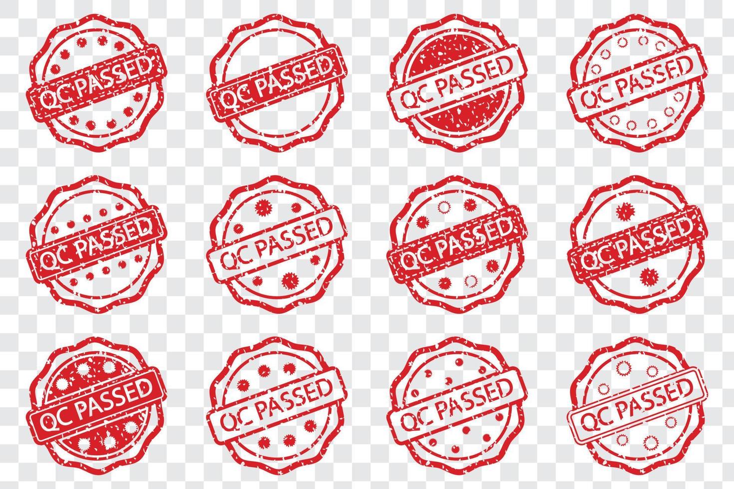 qc passed stamp rubber grunge for element design vector