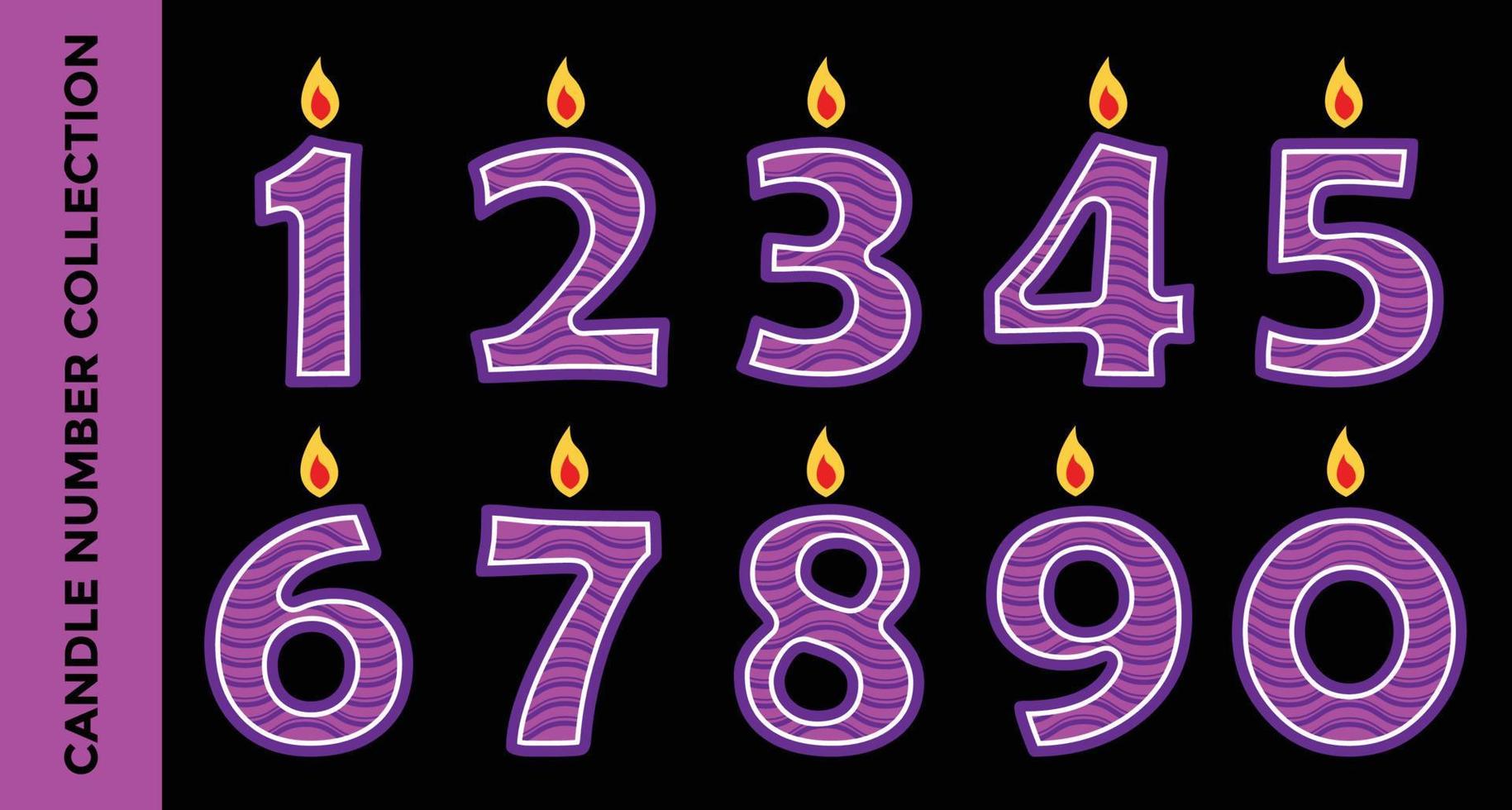 number candle birthday collection vector