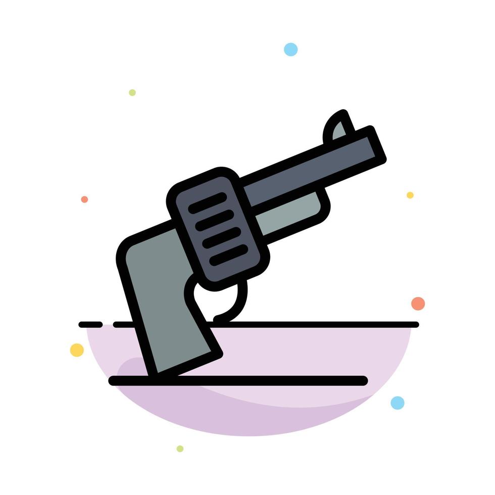 Gun Hand Weapon American Abstract Flat Color Icon Template vector