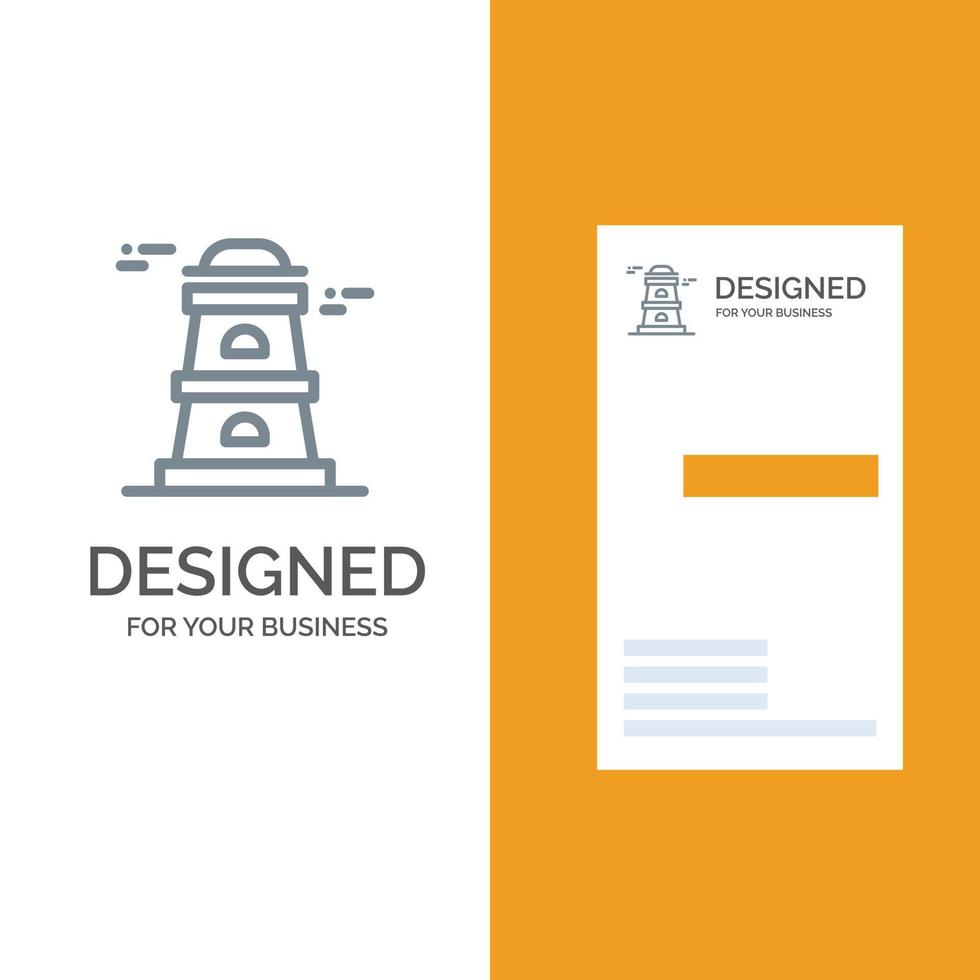 Observatory Tower Watchtower Grey Logo Design and Business Card Template vector