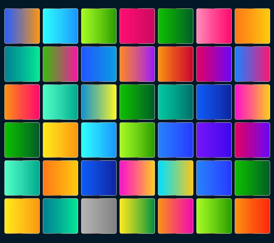 colorful gradient collection swatch design, modern gradient colorful slots and groups of multi-colors collection vector