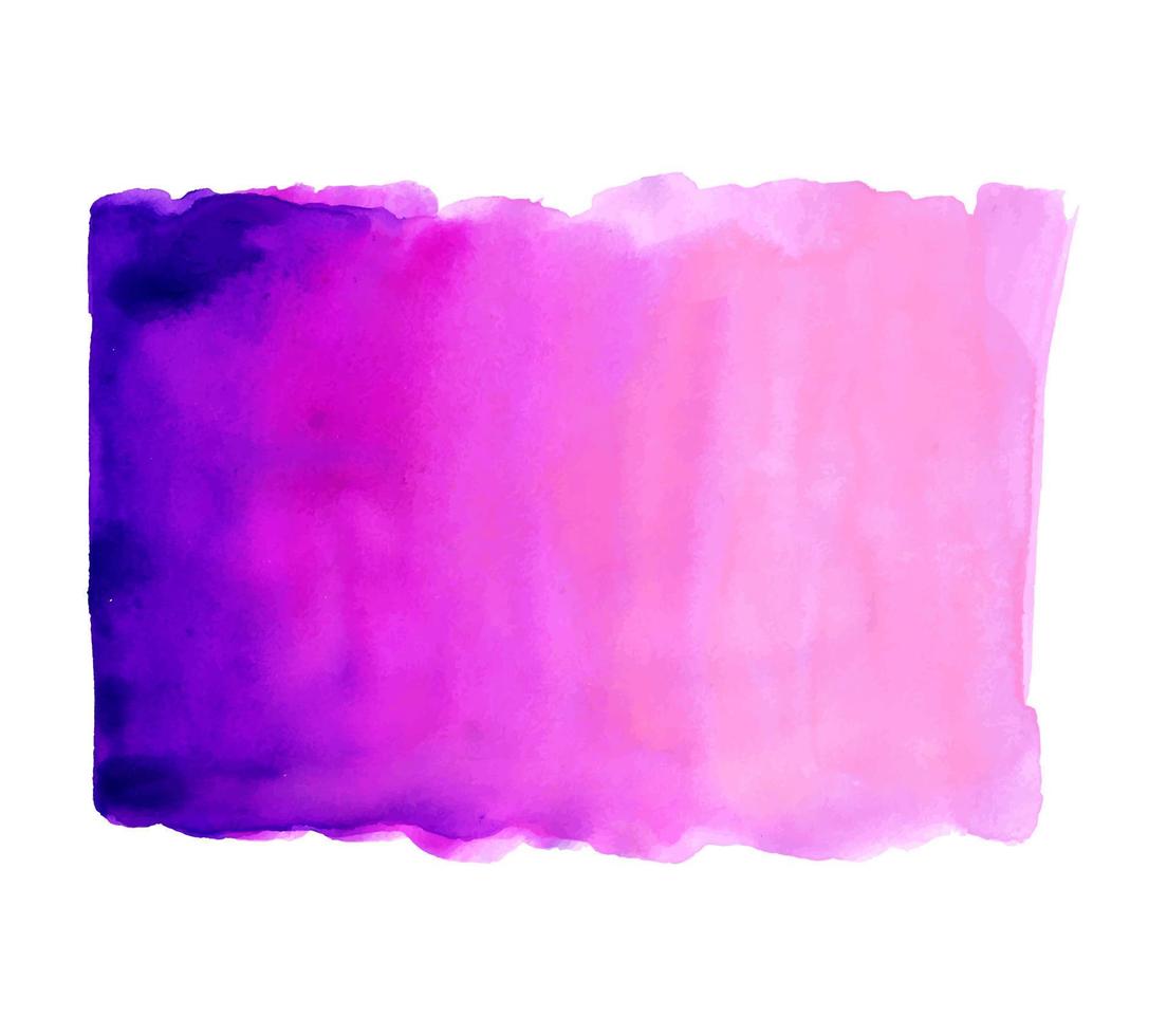 Mancha azul-rosa abstracta de acuarela aislada sobre fondo blanco. vector dibujado a mano de trazos de pincel. textura coloreada.