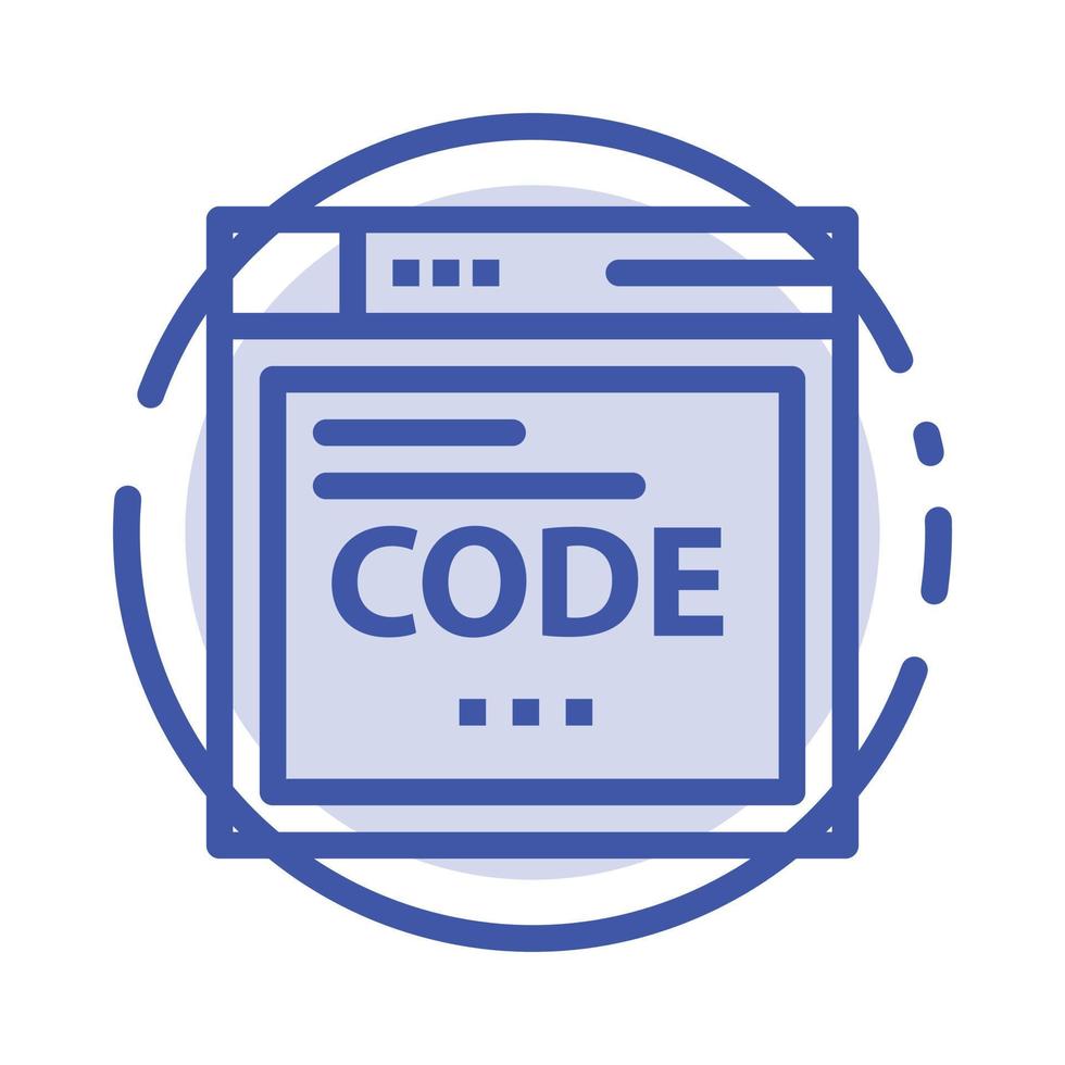 Browser Internet Code Coding Blue Dotted Line Line Icon vector