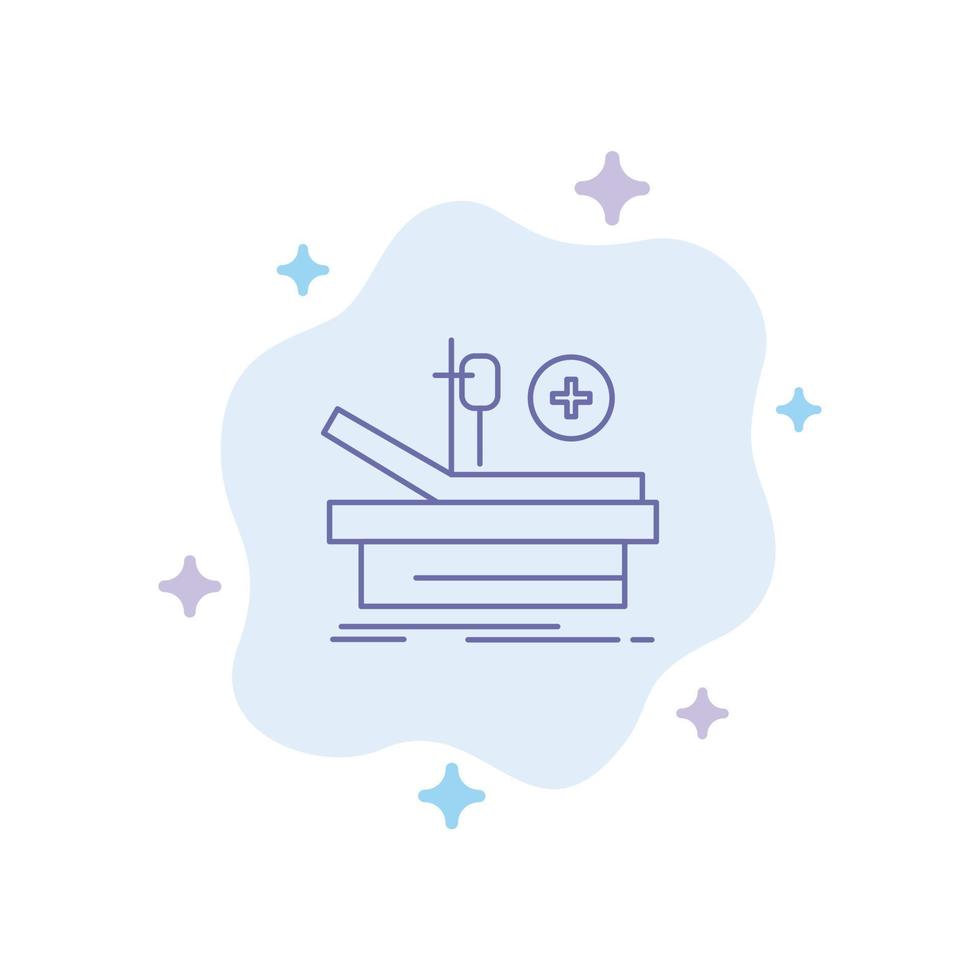 Operation Theater Medical Hospital Blue Icon on Abstract Cloud Background vector