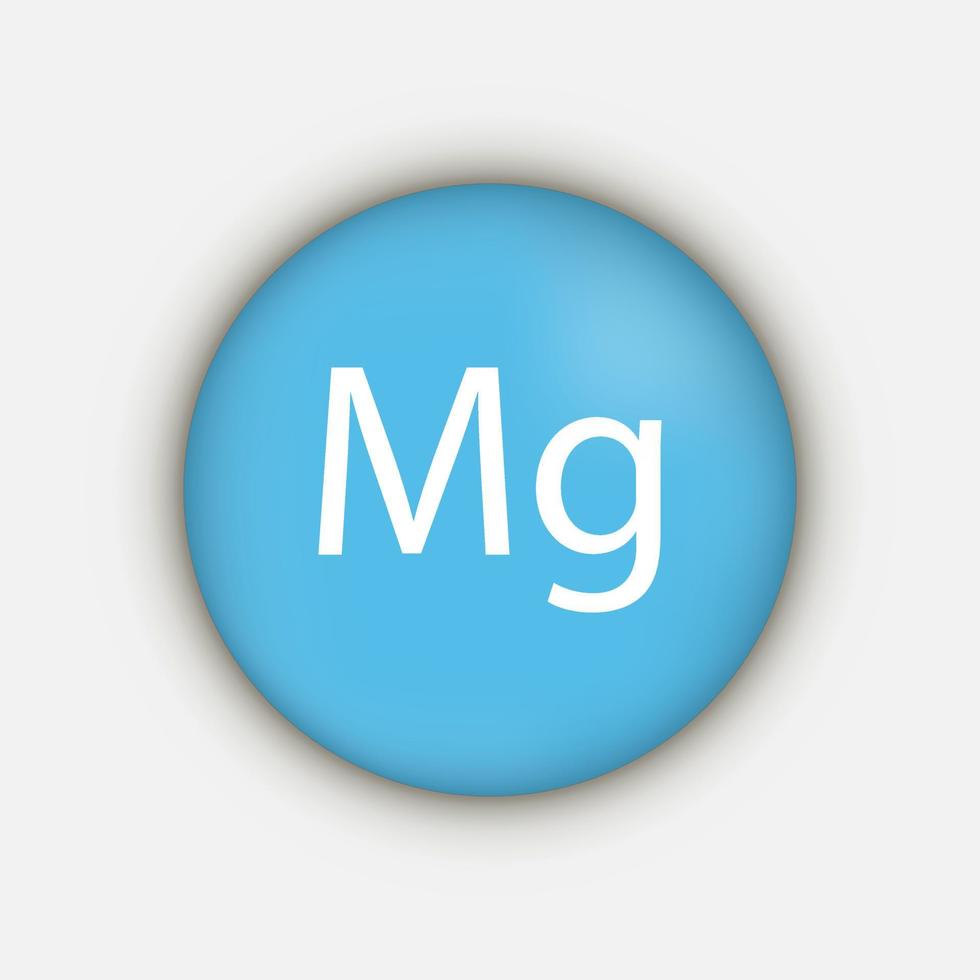 Magnesium Mg mineral vitamin supplement icon. Vector illustration.