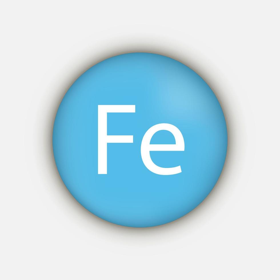 Iron Fe mineral vitamin supplement icon. Vector illustration.