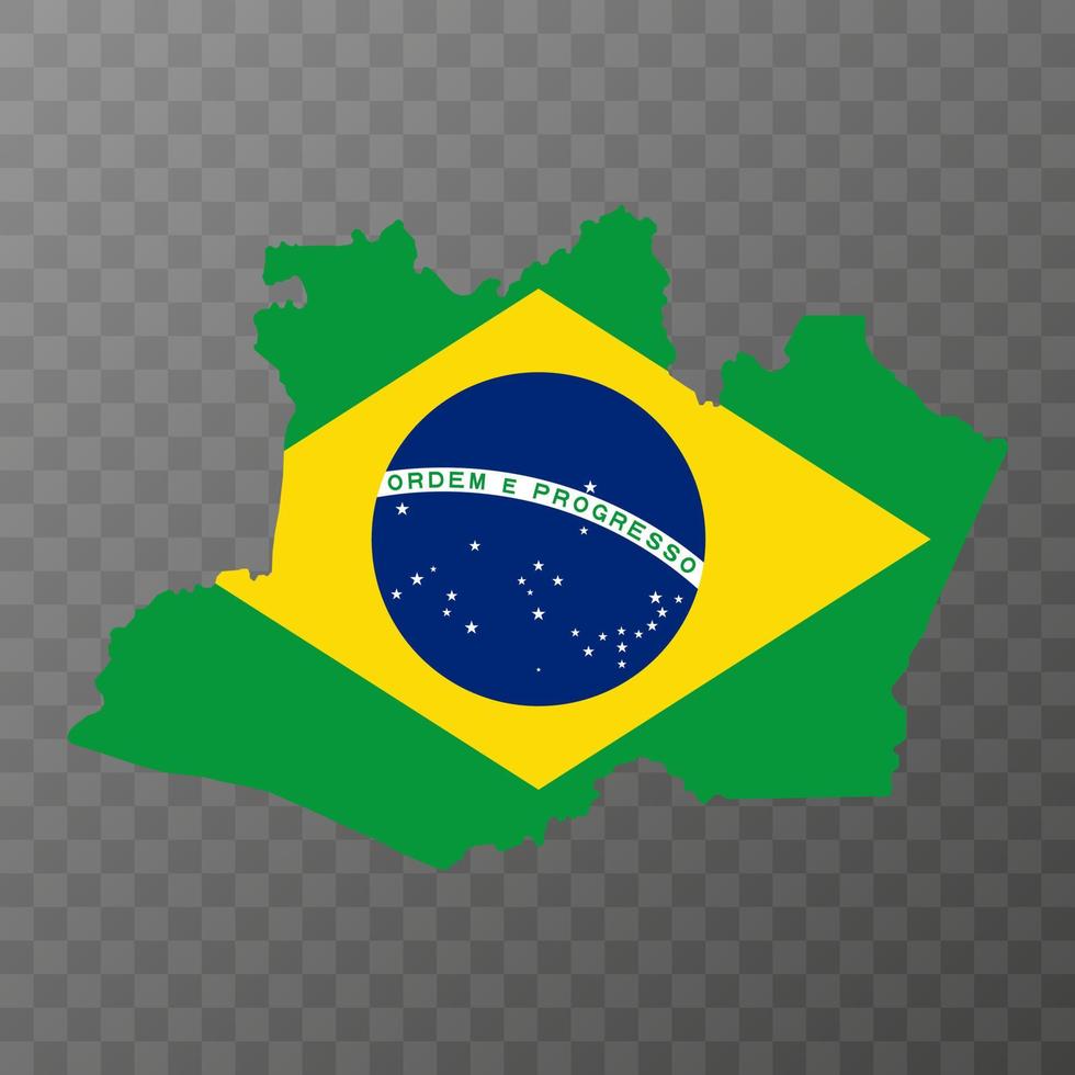 Amazonas Map, state of Brazil. Vector Illustration.