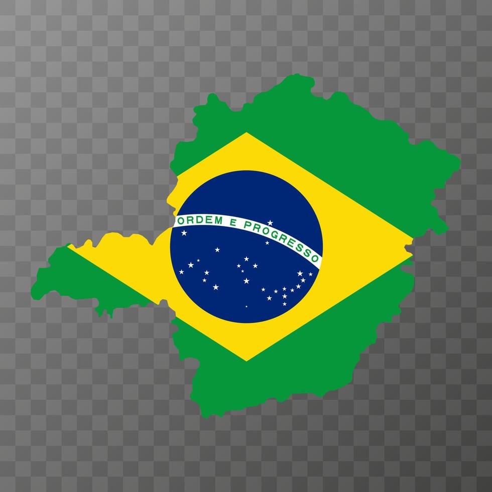 mapa de minas gerais, estado de brasil. ilustración vectorial vector