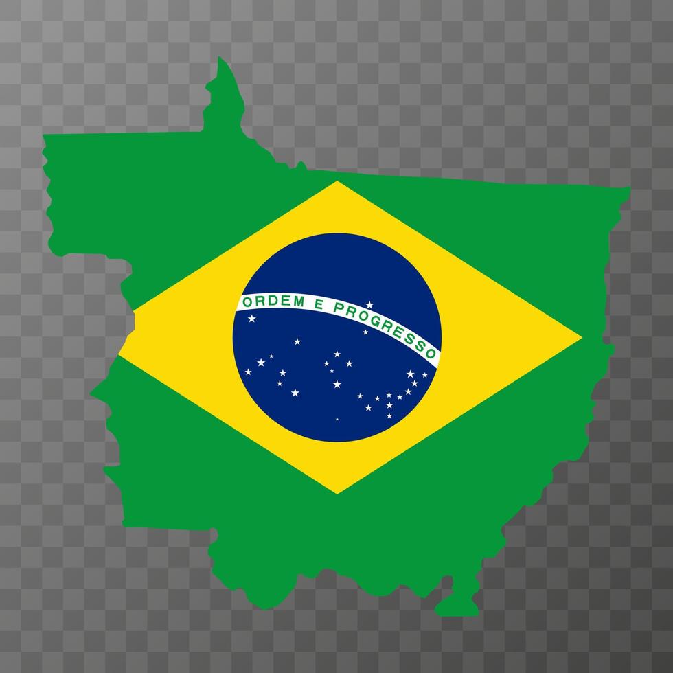 mapa de mato grosso, estado de brasil. ilustración vectorial vector