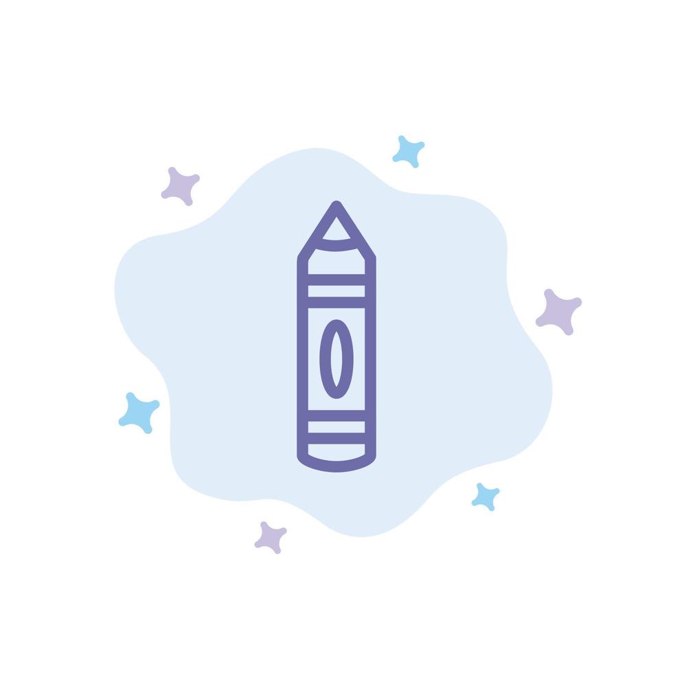 Drawing Education Pencil Sketch Blue Icon on Abstract Cloud Background vector