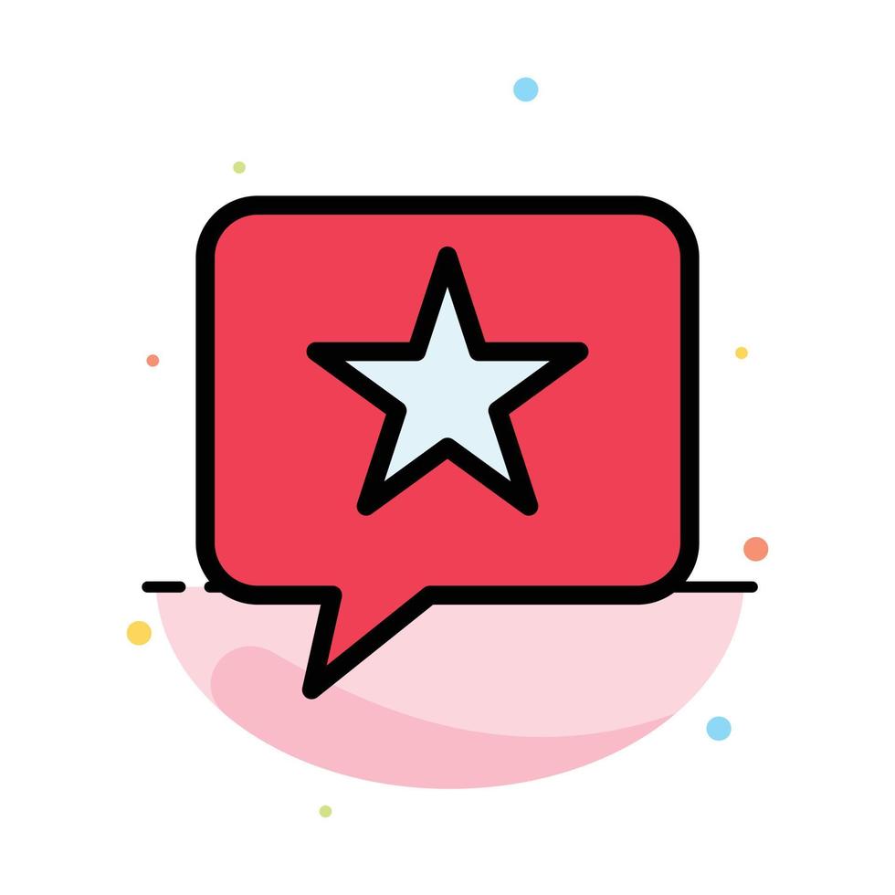 plantilla de icono de color plano abstracto de estrella de mensaje favorito de chat vector