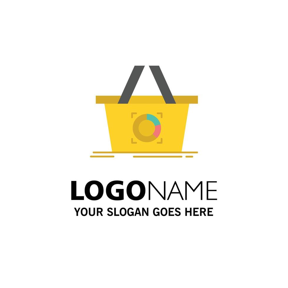 Cart Add To Cart Basket Shopping Business Logo Template Flat Color vector