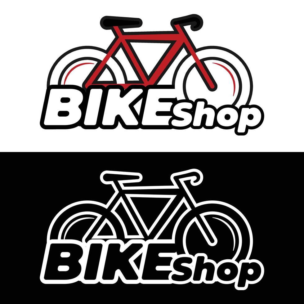 Vector illustration of bicycle with red and black colour. Perferct for logo and emblem.