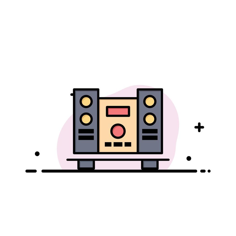 Woofer Loud Speaker Music Business Logo Template Flat Color vector
