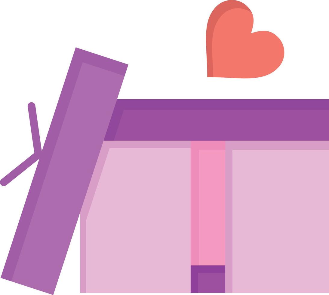 caja de regalo corazón amor color plano icono vector icono banner plantilla