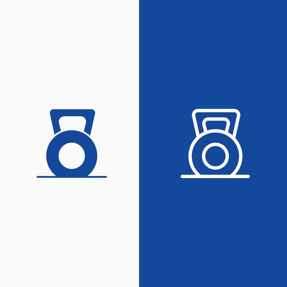 Dumbbell Fitness Gym Lift Line and Glyph Solid icon Blue banner Line and Glyph Solid icon Blue banne vector