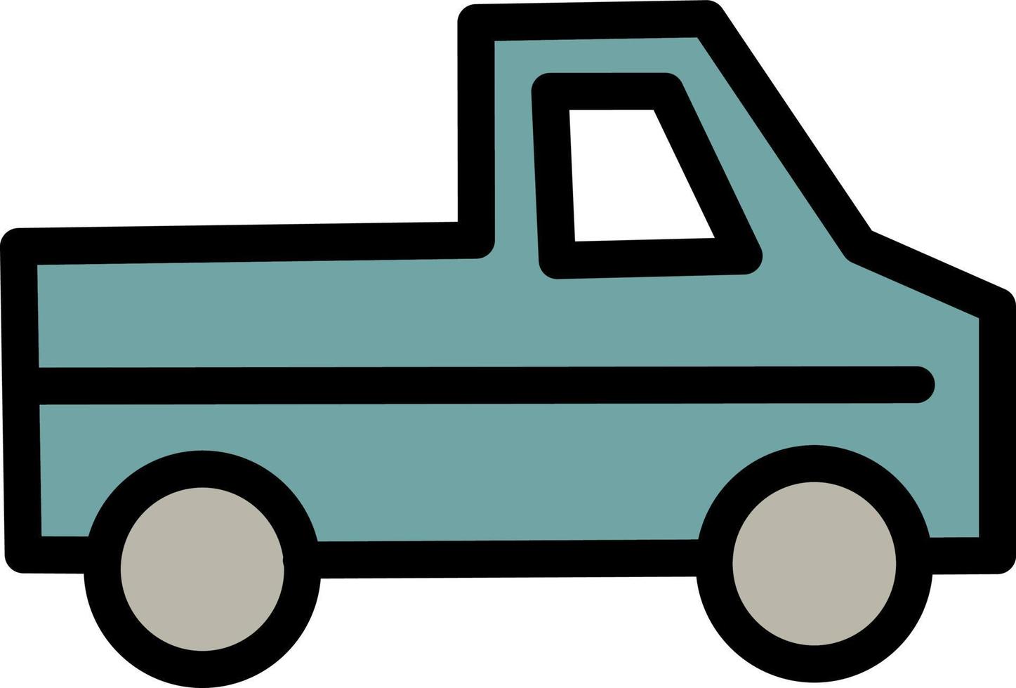 Blue pickup truck, illustration, vector on a white background.