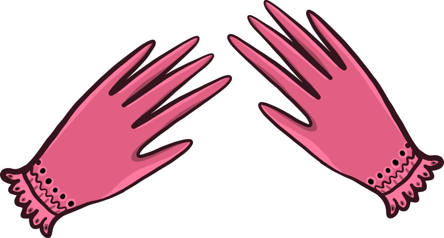 guantes de color rosa, ilustración, vector sobre fondo blanco
