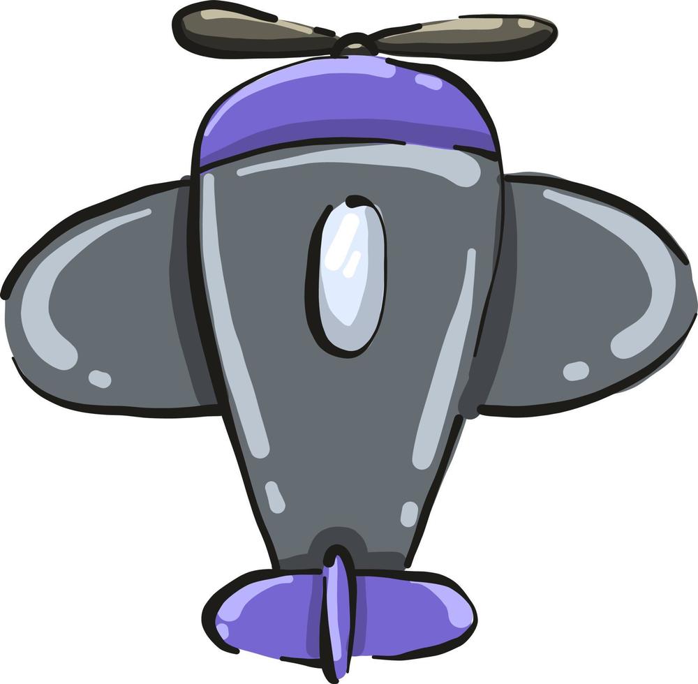 Purple helicopter toy, illustration, vector on white background.