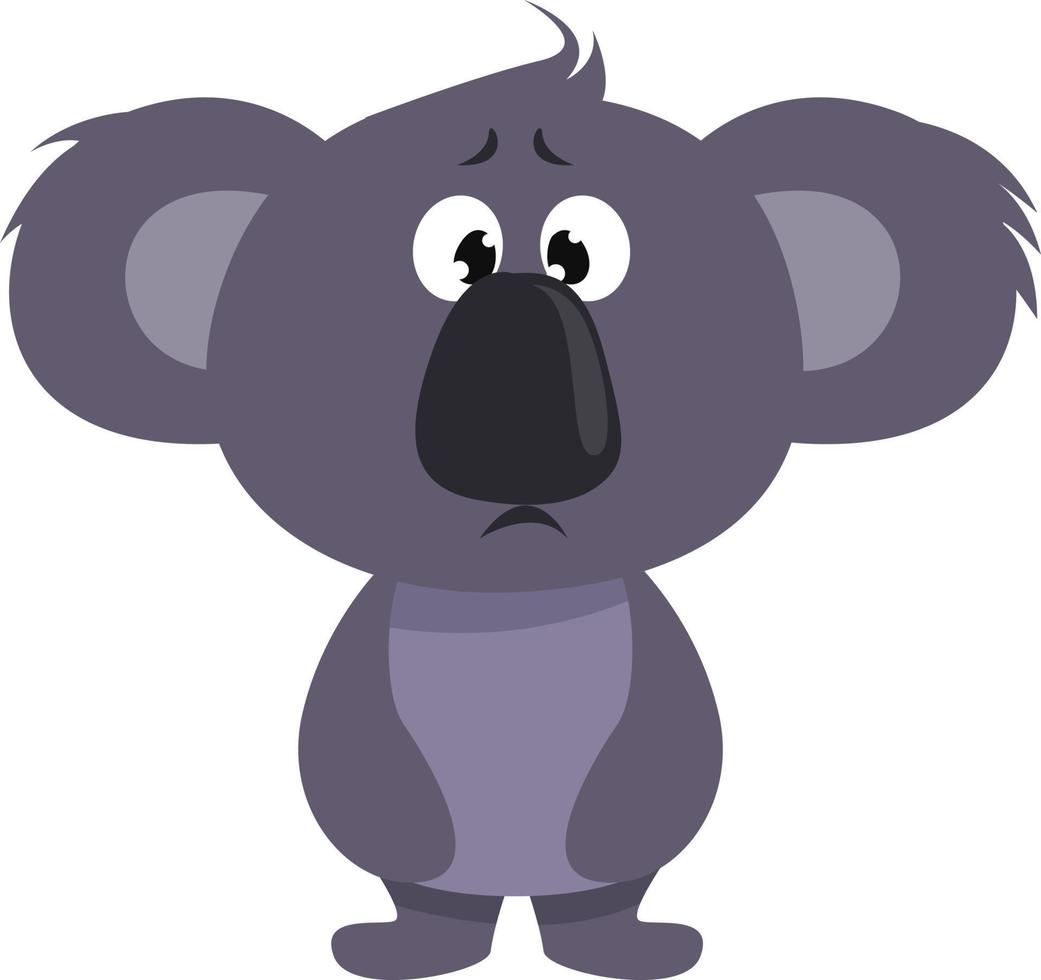 bebé koala, ilustración, vector sobre fondo blanco