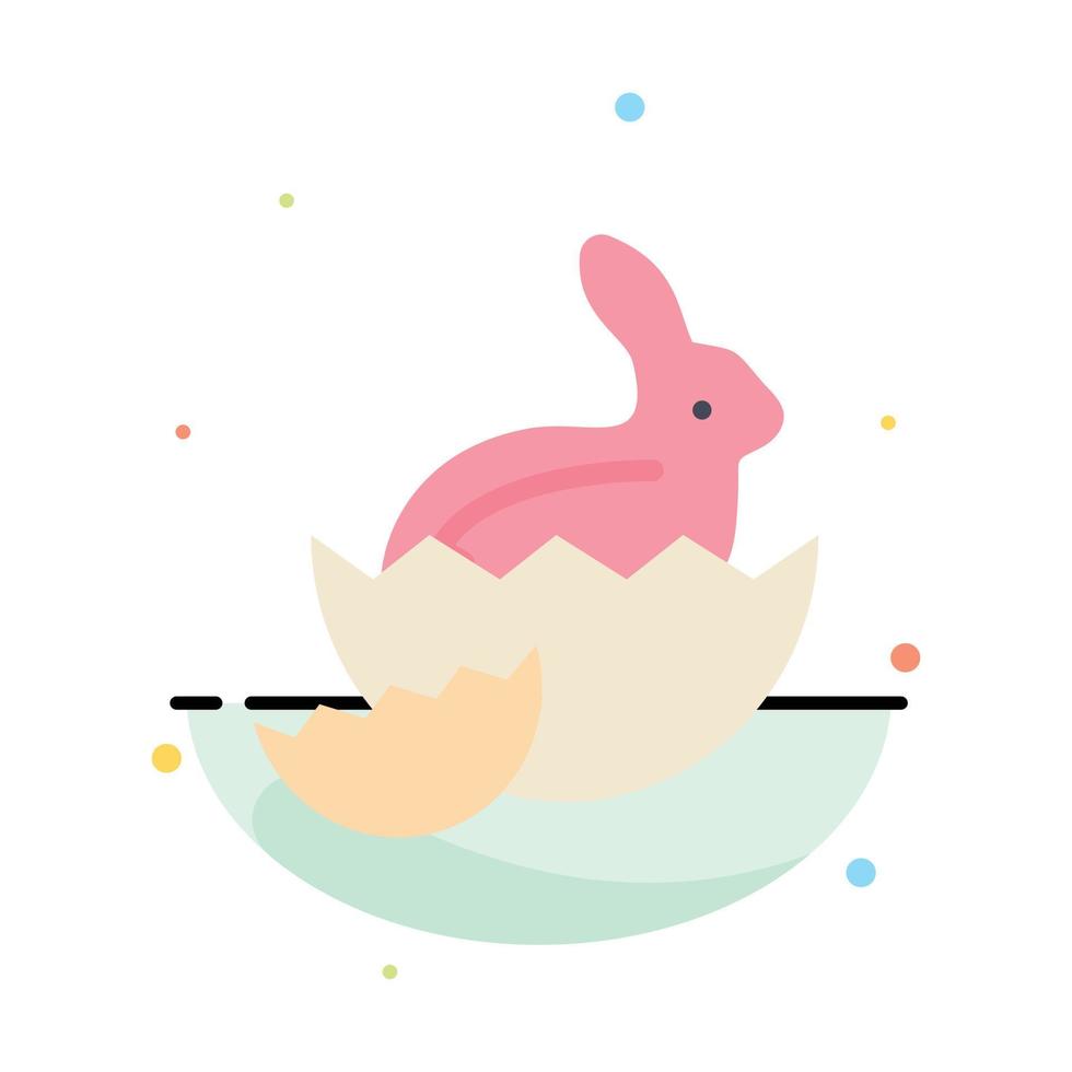 Rabbit Easter Baby Nature Abstract Flat Color Icon Template vector