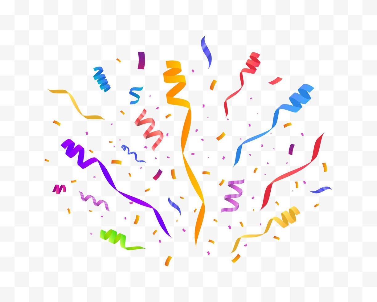 Colorful confetti isolated. Festive vector background