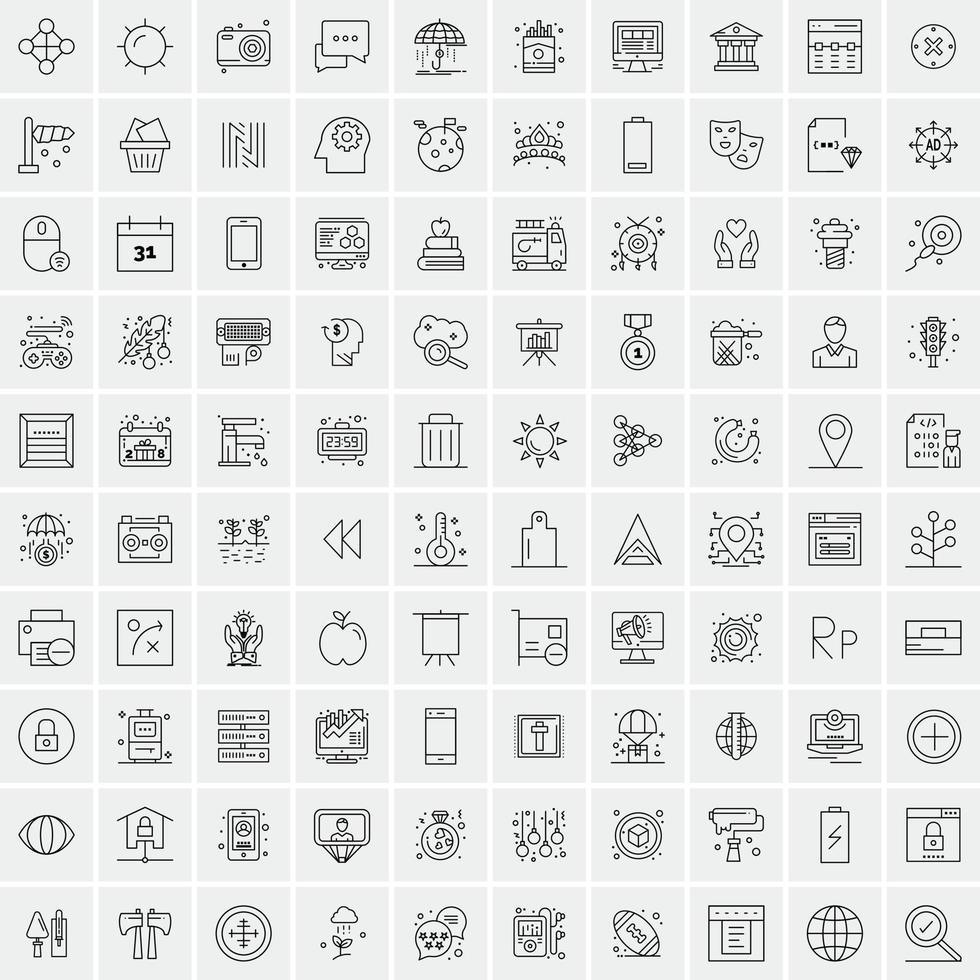 100 Business Icons for web and Print Material vector