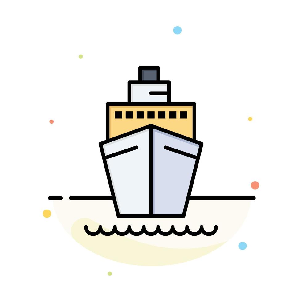 Boat Ship Transport Vessel Abstract Flat Color Icon Template vector