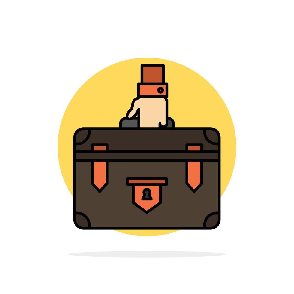 Suitcase Briefcase Business Case Documents Marketing Portfolio Abstract Circle Background Flat color vector