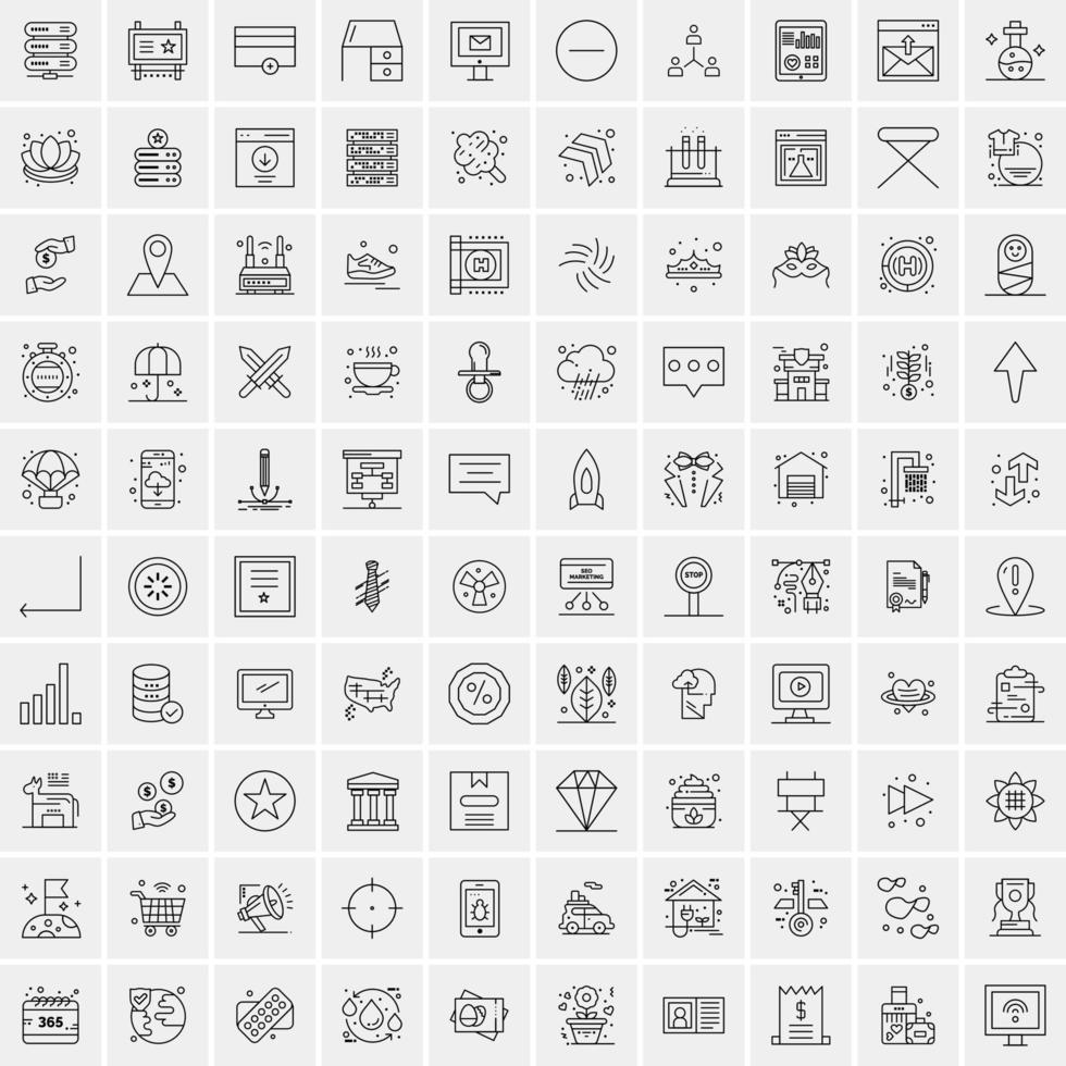 100 Business Icons for web and Print Material vector