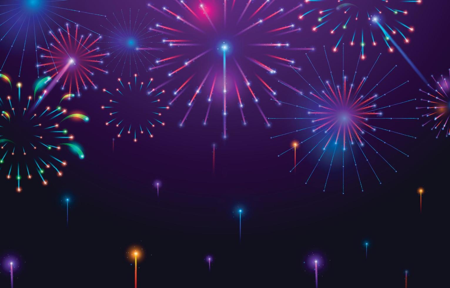 Firework in the Night Background vector